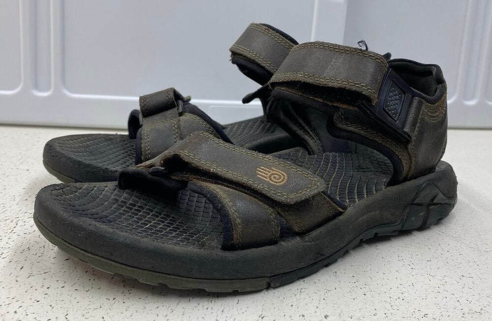 Men Teva Hudson leather outdoor hiking performance strap sandals shoes, 8